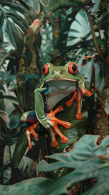 Vibrant Tree Frog Jungle, jungle HD phone wallpaper