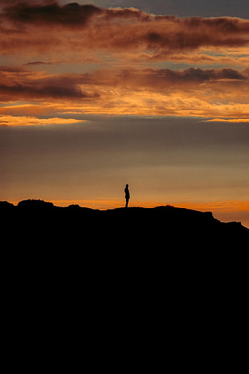 Dark, Silhouette, Human, Person, Loneliness HD phone wallpaper