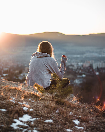 Nature, Mountains, Miscellanea, Miscellaneous, Girl, Meditation HD phone wallpaper