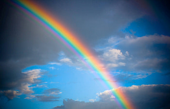 Hope, blue, rainbow, sky, cloud HD wallpaper
