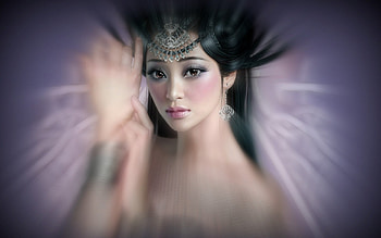 Abstract Beauty, art, girl, beautiful, serene, woman, purple, digital, fantasy, female HD wallpaper