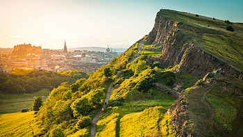Sunset Over Edinburgh, sunset, mountains, mountain, tree, nature HD wallpaper