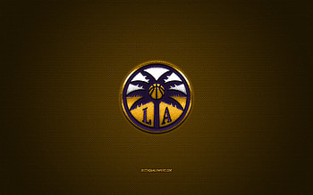 Los Angeles Sparks, American basketball club, WNBA, blue logo, yellow carbon fiber background, basketball, Los Angeles, USA, Los Angeles Sparks logo HD wallpaper