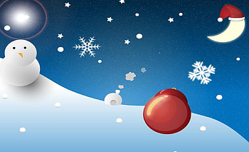 Holidays, Moon, Snowflakes, Snowman, Christmas, Ball, Christmas Tree Toy HD wallpaper