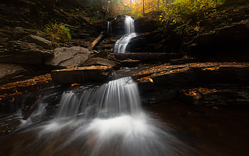 Waterfall, nature, water, stream HD wallpaper