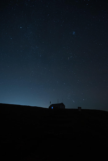 Night, Dark, Silhouette, Starry Sky, House HD phone wallpaper