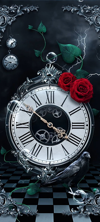 Dial dark lighting, analog, electric blue, jewellery, luxury, rose, clock HD phone wallpaper
