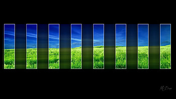 Nature Window, windows, grass, Firefox Persona theme, abstract, field, green, sky, panes, blocks HD wallpaper