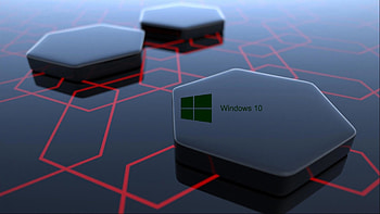Windows 10 with 3d Art Black Hexagonal | . HD wallpaper