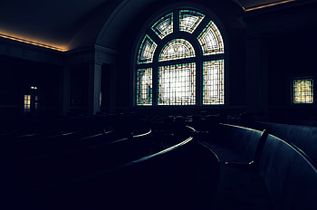 Dark, Window, Bench, Benches, Stained Glass, Curtain Wall HD wallpaper