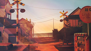 Railway Track Anime Original Artwork , anime, artwork, artist, digital-art HD wallpaper