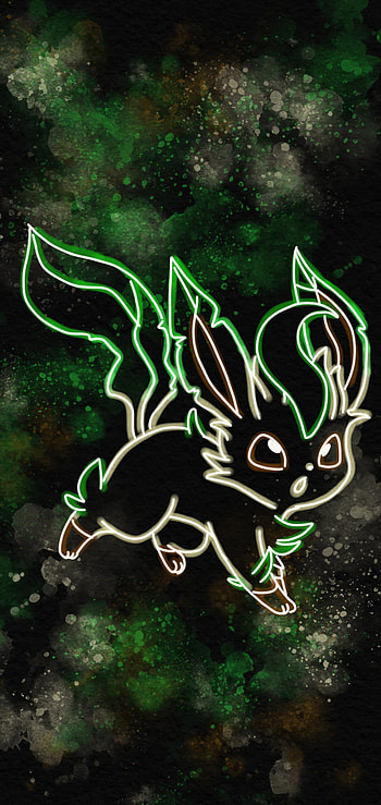Neon Leafeon, art, life HD phone wallpaper