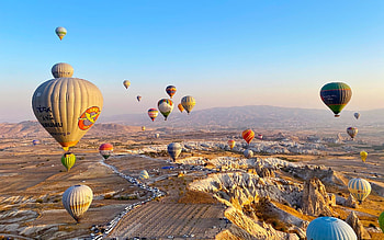 Hot Air Balloons in Turkey, aerial, hot air balloons, Turkey, sky HD wallpaper