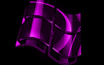 Windows violet logo, violet backgrounds, OS, Windows glass logo, artwork, Windows 3D logo, Windows HD wallpaper