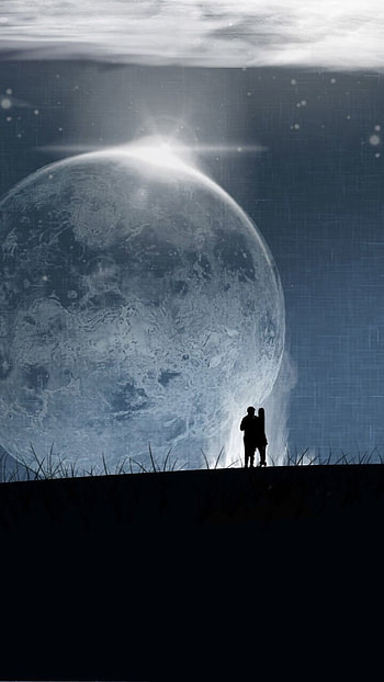Lovers Moon, Moon, Couple Love HD phone wallpaper