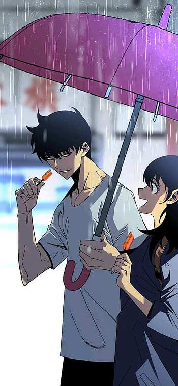 Anime Boy & Anime Girl, black hair, manhwa, anime girl, anime boy HD phone wallpaper