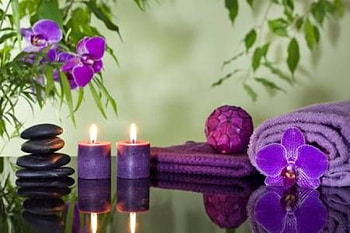 Orchids, Candles, Towels, Spa HD wallpaper