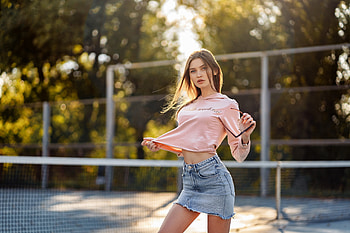 Girl Outdoors, girls, model, tennis HD wallpaper