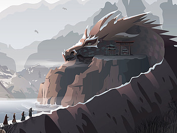 Art, Rock, Dragon HD wallpaper