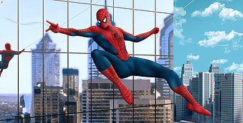 Spiderman Flying, spiderman, superheroes, artwork, digital-art HD wallpaper