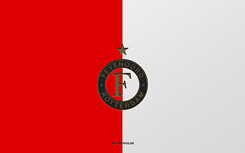 Feyenoord, red white background, Dutch football team, Feyenoord emblem, Eredivisie, Rotterdam, Netherlands, football, Feyenoord logo HD wallpaper