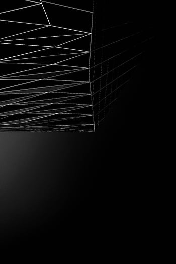 Modern abstract design featuring angled white lines on a dark black background. HD phone wallpaper