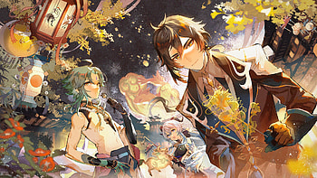 Xiao Zhongli Trees Genshin Impact HD wallpaper