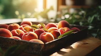 Fresh Peach Harvest, food, peach HD wallpaper
