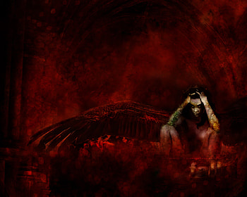 fall, fantasy, dark, angels HD wallpaper