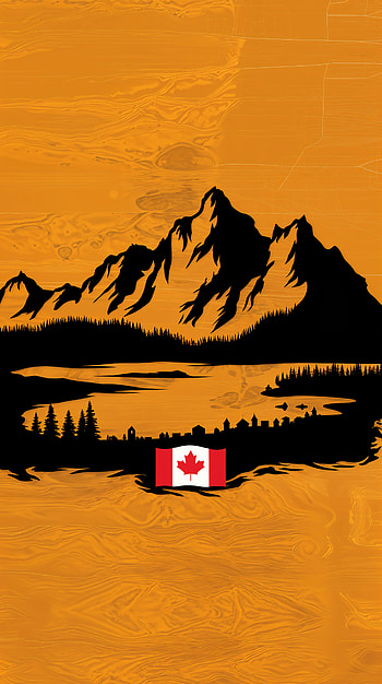 Canada's Majestic Landscape: A Stunning , Canada, mountain, landscape, forest, flag HD phone wallpaper