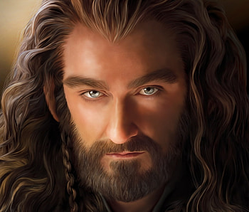 Thorin, dwarf, threshthesky, man, the hobbit, lotr, fanart, fantasy, king, face, luminos HD wallpaper