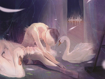 Swan Lake, cute, beauty, nice, feather, female, sweet, white, dance, dancer, gorgeous, tutu, girl, beautiful, ballet, ballerina, kawaii, anime girl, elegant, anime, pretty, swan, lovely HD wallpaper