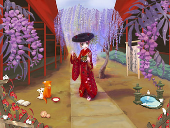 Red Kimono, kitten, animal, kimono, kitty, yukata, cute, floral, oriental, nice, flower, female, sexy, sweet, hot, girl, cat, anime girl, anime, pretty, lovely HD wallpaper