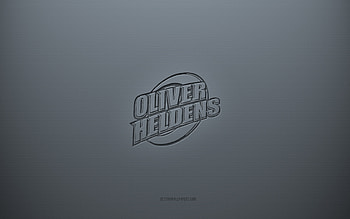 Oliver Heldens logo, gray creative background, Oliver Heldens emblem, gray paper texture, Oliver Heldens, gray background, Oliver Heldens 3d logo HD wallpaper