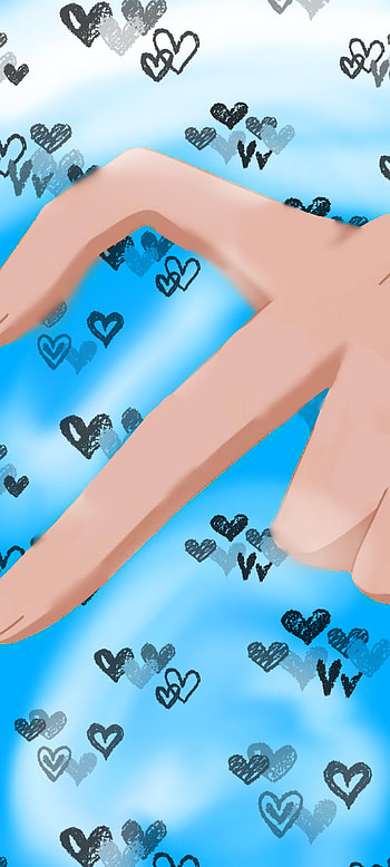Heart half, finger, aqua HD phone wallpaper