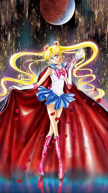 Sailor Moon, art, pink HD phone wallpaper