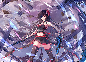 Heterochromia, anime girl, artwork HD wallpaper