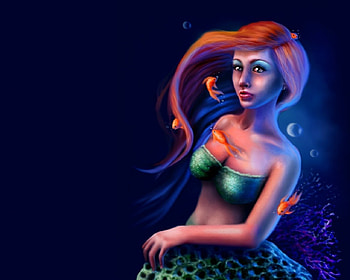 MERMAID, colorful, fantasy, fish, water, ocean HD wallpaper