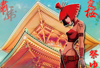 Samurai, girl, anime HD wallpaper