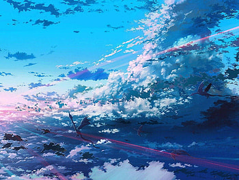 PREHISTORIC SKIES, flight, dinosaurs, blue, clouds HD wallpaper