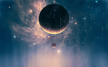 Planets, blue, white, planet, fantasy, space, cosmos, luminos HD wallpaper