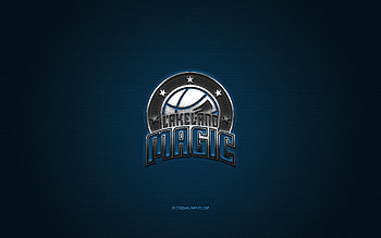 Lakeland Magic, American basketball club, silver logo, blue carbon fiber background, NBA G League, basketball, Florida, USA, Lakeland Magic logo HD wallpaper