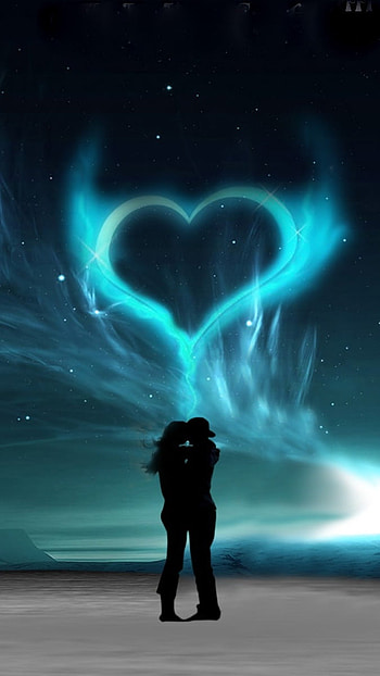 Lovers Moon, Romantic, Blue Moon HD phone wallpaper