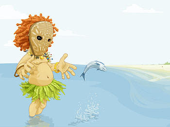 Art, Sea, Human, Person, Fish, Catching HD wallpaper