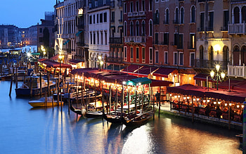 Venice, Canal flowers, Venetian architecture, Vibrant city life HD wallpaper