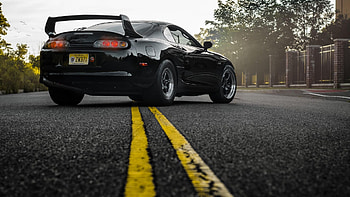 Toyota Supra Sports Car on Sunrise Road, car, Toyota, Toyota Supra HD wallpaper