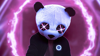 Panda Glowing Eyes , panda, artist, artwork, digital-art HD wallpaper