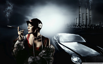 Woman, smoke, retro, model HD wallpaper