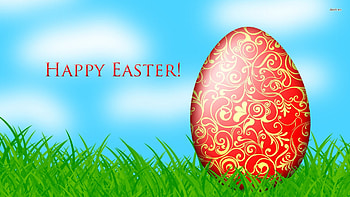 Happ Easter, Egg, Easter, Red, Happy HD wallpaper