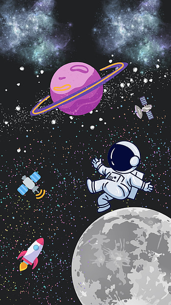 Space, astronaut, world, cute HD phone wallpaper